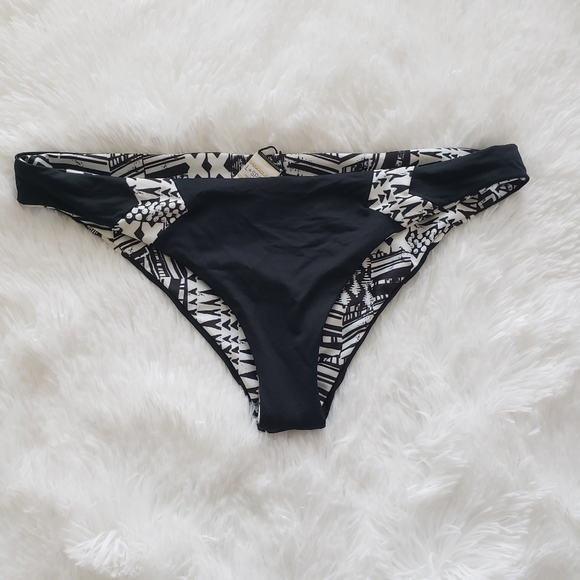 L*space reversible bikini bottom black white sz L - Picture 1 of 5